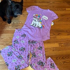 NWT. FRENCH BULLDOG GIRLS PJS SZ16